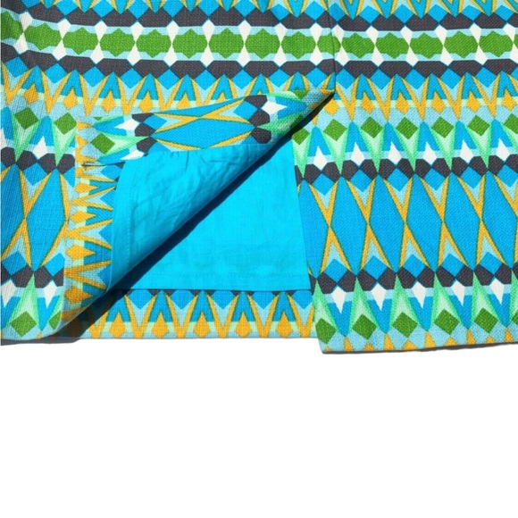 J Crew Pencil Skirt Turquoise And Green Cotton Print, Size 6 EUC - Picture 11 of 16